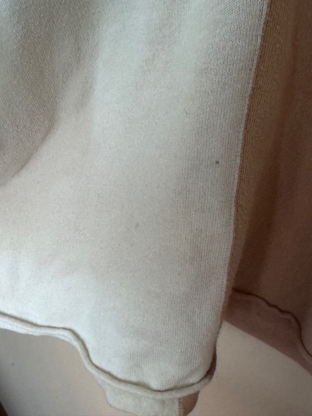 Atelier Delphine Colorblock Top Cream Camel Dolman V-Neck Organic Cotton S - Picture 4 of 8